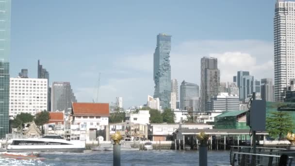 Március 2022 Bangkok Thaiföld Kilátás Nyílik Bangkok Város Chaopraya Folyó — Stock videók