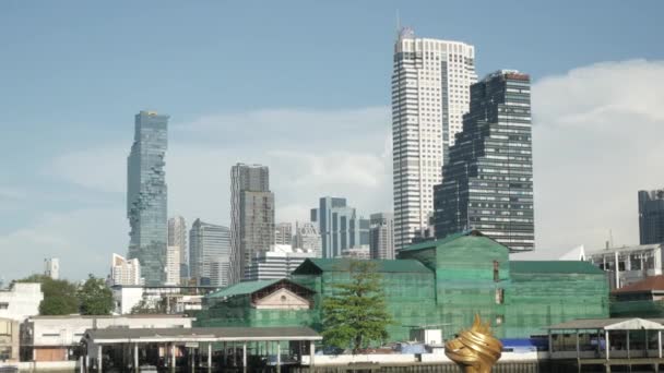 Mart 2022 Bangkok Tayland Yazın Bangkok Şehrinin Gökdelen Binasının Manzarası — Stok video