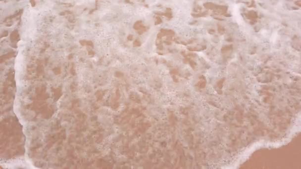 Slowmotion Natural Sea Wave Water Foam Sandy Beauty White Beach — Wideo stockowe