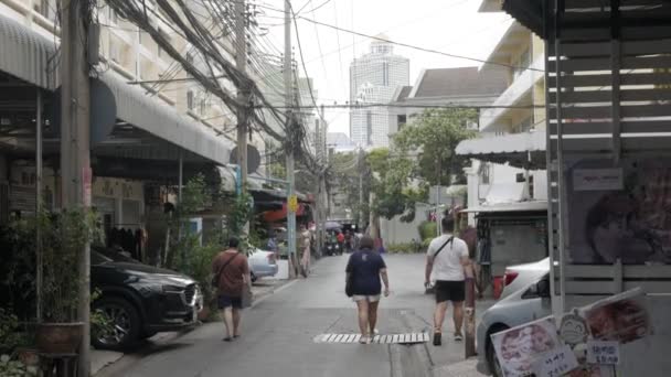 Dezembro 2021 Bangkok Tailândia Beco Estreito Local Área Local Bangkok — Vídeo de Stock