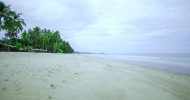 4K Time lapse of tropical sea beach landscape light of nature cloudscape sky and Clouds moving .Nature environment background