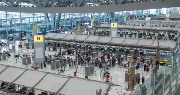 März 2022 Bangkok Thailand Zeitraffer Abflugterminal Des Flughafens Während Der — Stockvideo