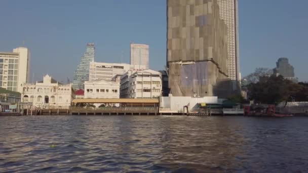 Března 2022 Bangkok Thajsko Zpomalení Pohled Řeku Chao Phraya Bangkoku — Stock video