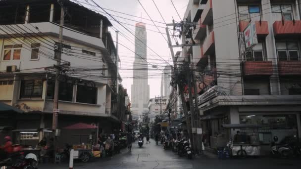 Março 2022 Bangkok Tailândia Vista Torre Céu Baiyok Entre Estrada — Vídeo de Stock