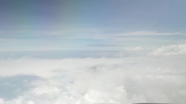 Vista Céu Com Nuvem Inchada Branca Luz Sol Acima Sky — Vídeo de Stock