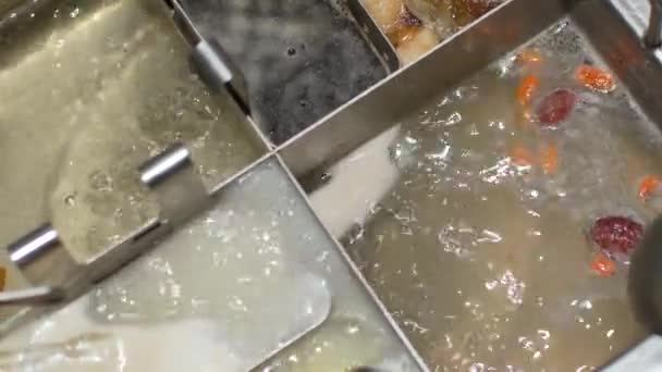 Video Pov Olla Shabu Shabu Estilo Chino Con Vetgetable Olla — Vídeo de stock