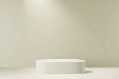 Ürün yerleştirme için asgari tasarım için podyum sahne gösteriminin 3d görüntülenmesi. 