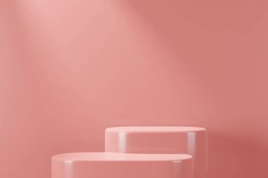 Ürün yerleştirme için asgari tasarım için podyum sahne gösteriminin 3d görüntülenmesi. 