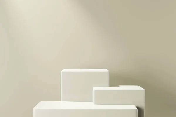 Ürün yerleştirme için asgari tasarım için podyum sahne gösteriminin 3d görüntülenmesi. 