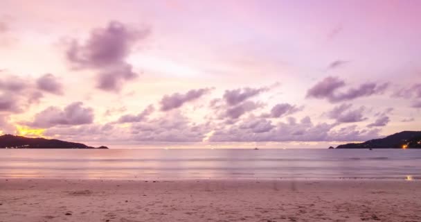 Time Lapse Sunset Tropical Sea Beach Landscape Light Nature Cloudscape — Stock video