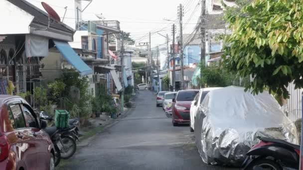 Luchtfoto Van Phuket Stad Van Rang Heuvel Tussen Bos Vroege — Stockvideo