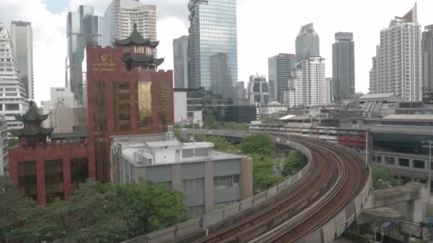 Марта 2022 Бангкок Таиланд Вид Поезд Bts Sky Время Прохождения — стоковое видео