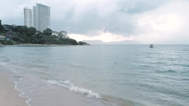 Сповільнення Пляжного Морського Піску Неба Ландшафтний Вид Пляжне Море Літній — стокове відео