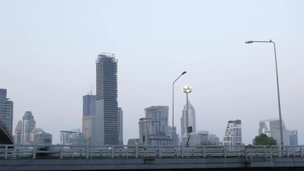 Landscape View Bangkok Skyscraper Sunset Time — Stock videók