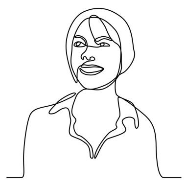 Süslü bir el çizimi kadın yüzü çizimi dekorasyon için izole edilmiş sanat kadını.