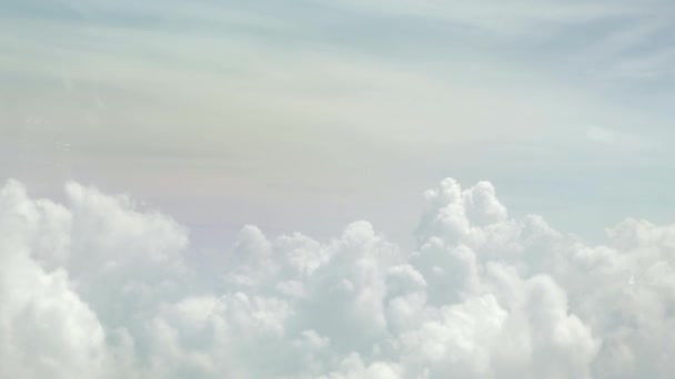 View Cloudy Sky Daytime Cloudscape Fly Airplane — Stock videók