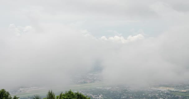Timelapse View Chiang Mai Airport Doi Suthep Mountain Cloud Level — стоковое видео