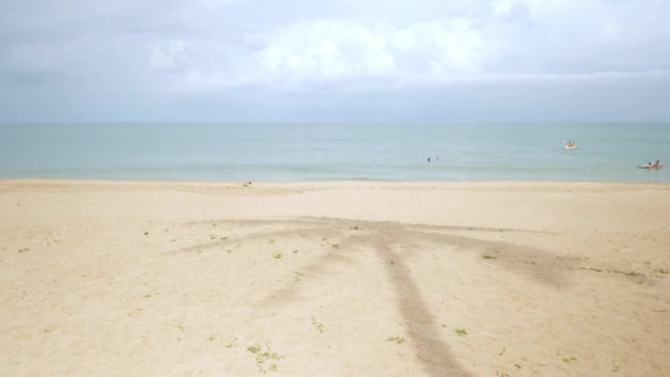 Eau Vague Mer Naturelle Avec Mousse Sur Plage Sable Blanc — Video