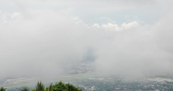 Timelapse View Chiang Mai Airport Doi Suthep Mountain Cloud Level — Αρχείο Βίντεο