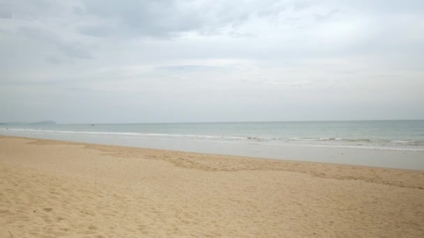 Beach Sea Sand Sky Landscape View Beach Sea Summer Day — Stockvideo