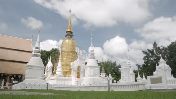 Many Ancient Stupa Pagoda Wat Suan Dok Temple Landmark Famous — ストック動画