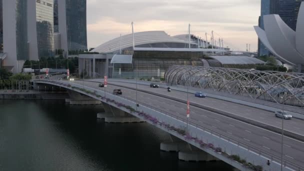 Widok Autostradę Ekspresową Singapore Miasta Centrum Miasta Nocy Czasu — Wideo stockowe
