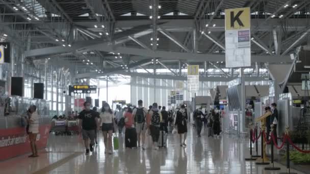 Maggio 2022 Aeroporto Suvarnabhumi Bangkok Thailandia Veduta Panoramica All Interno — Video Stock