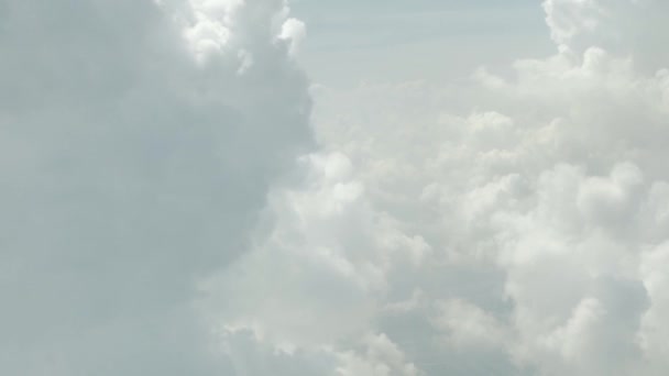 Вид Облачности Над Небом Дневное Время Облачный Пейзаж Самолета Мухи — стоковое видео