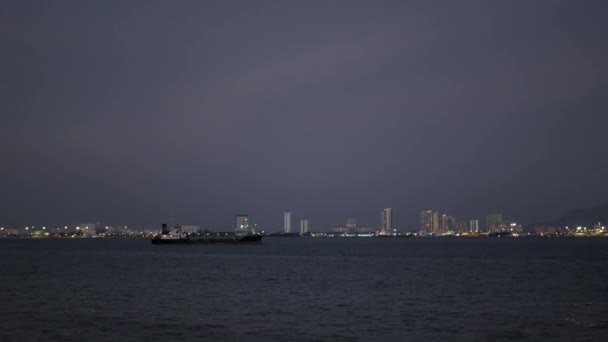Widok Krajobraz Penang Zatoki Port Obszar Wybrzeża Morskiego Wielu Statków — Wideo stockowe
