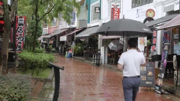 2022 Singapur Pohled Mezi Okres Clarke Nábřeží Slavný Noční Životní — Stock video