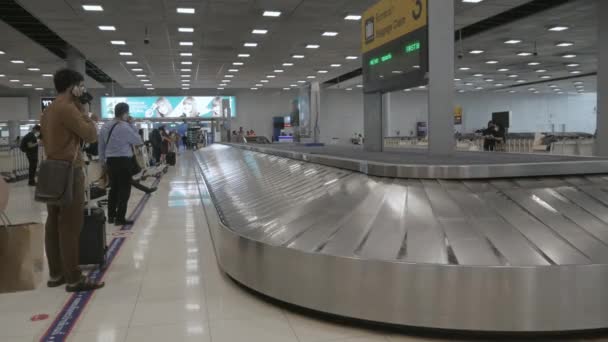 Mars 2022 Bangkok Thaïlande Vue Bande Transporteuse Bagages Aéroport Bagages — Video