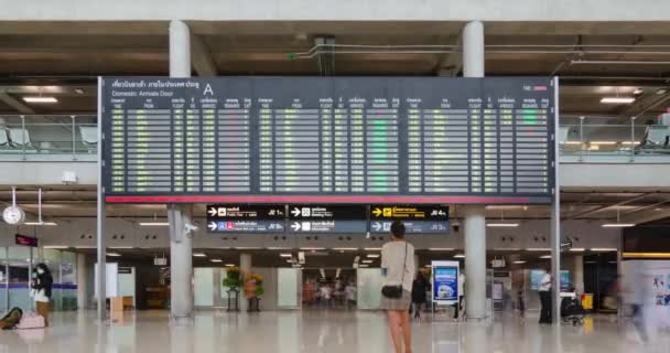 Június 2022 Bangkok Thaiföld Timelapse View Arrival Terminal Many Passenger — Stock videók