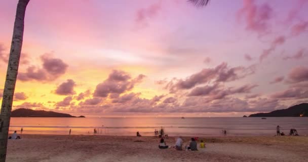 Time Lapse Sunset Tropical Sea Beach Landscape Light Nature Cloudscape — Stock video