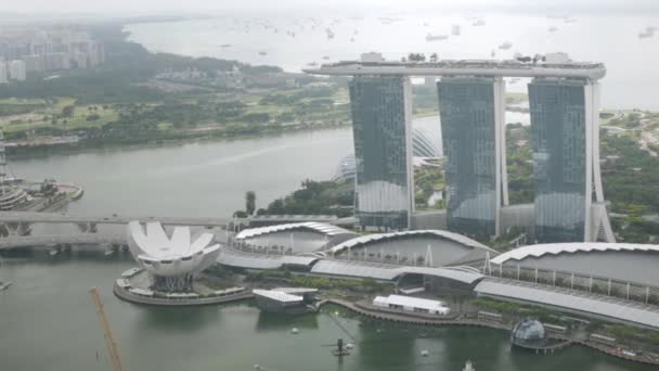 Vista Ciudad Singapur Centro Ciudad Con Edificio Rascacielos Parque Público — Vídeo de stock
