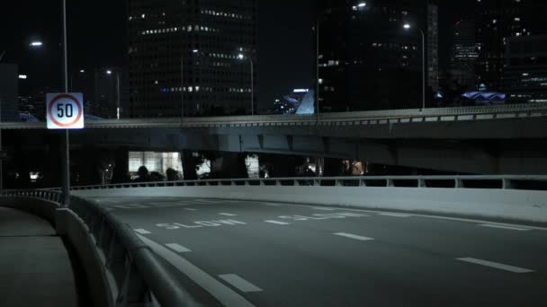 Autostrada Espresso Modo Della Città Singapore Con Sfondo Grattacielo Finanziario — Video Stock