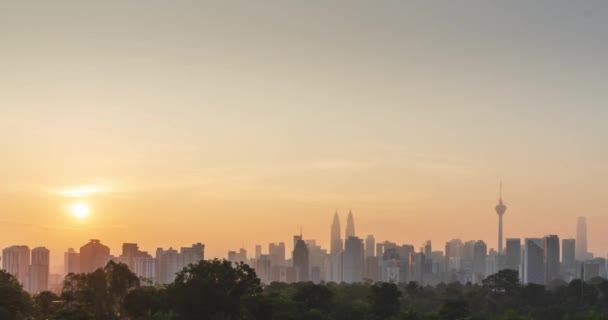 Kuala Lumpur Şehir Merkezinin Zaman Çizelgesi Şehir Merkezi Bölge Bölgesi — Stok video