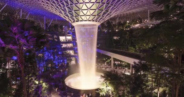 Agosto 2022 Aeroporto Singapore Changi Veduta Timelapse Della Cascata Interna — Video Stock