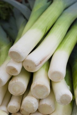 ekranda doğranmış pırasa