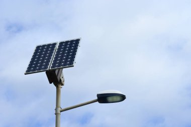 Solar hücre paneli, sokak ışıklandırması için foto voltaik modül.