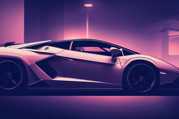Luxury super car for fast sports on premium lighting background. 3D illustration.