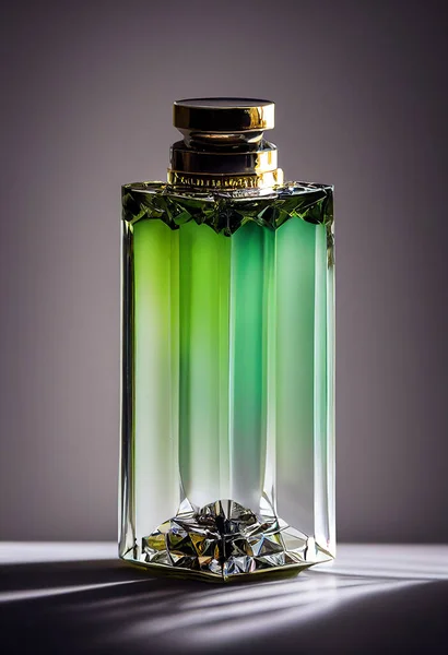 Perfume spray in a glass bottle on beautiful light and elegant background(Selective Focus). 3D illustration.