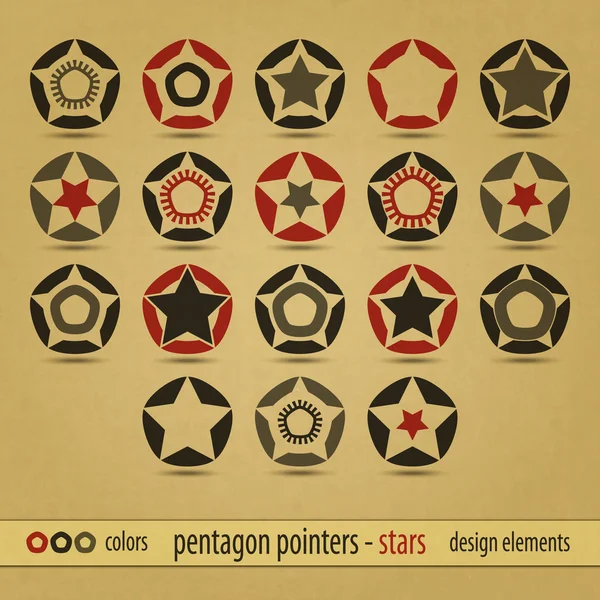 Pointeurs du pentagone — Image vectorielle