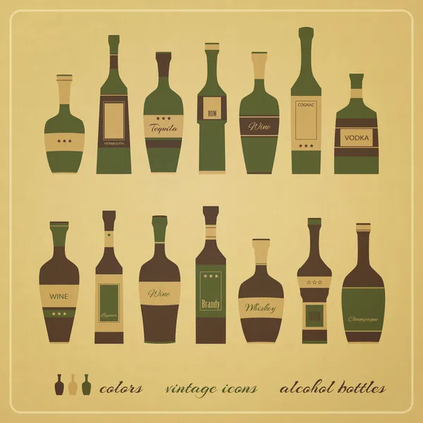 Frascos de alcohol — Vector de stock