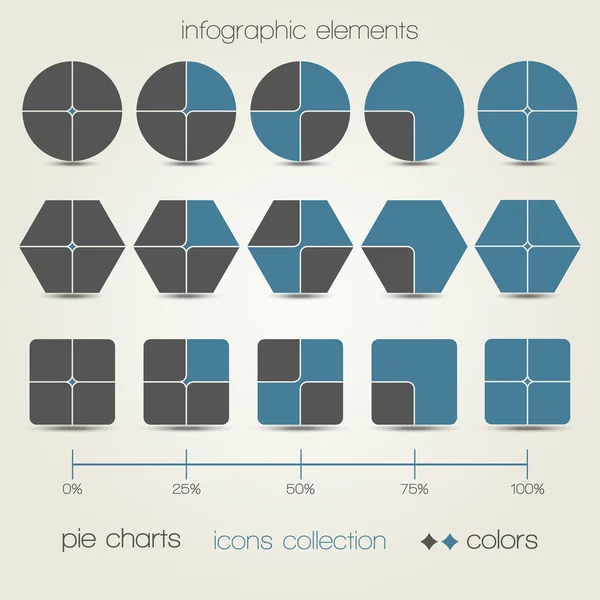 Gráficos de pastel — Vector de stock