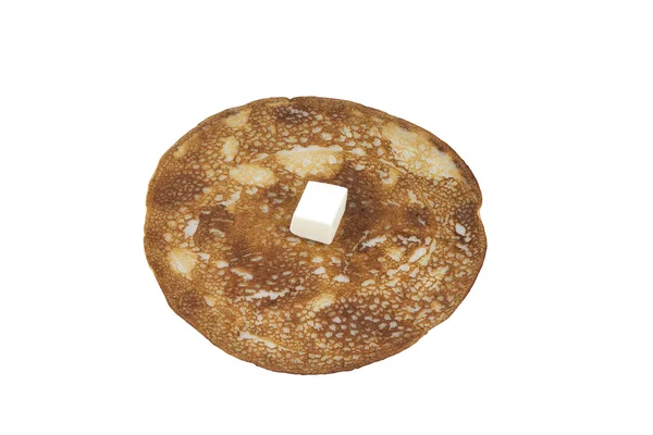 bir parça tereyağı ile bir gözleme