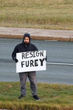  Citizens protesting vaccine mandates for COVID at the Newfoundland and Labrador House of Assembly (Confederation Building), taken on November 20, 2021, in St. John's.