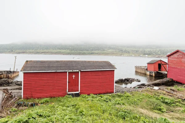 Newfoundland Kanada Nın Balıkçılık Kültürünün Bir Parçası Olan Ikonik Kırmızı — Stok fotoğraf