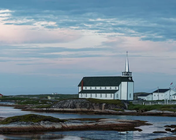 Historic Luke Anglican Church Newtown Terre Neuve Labrador Canada Blanc — Photo