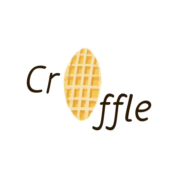 Croffle Waffel Illustration isoliert auf weißem Hintergrund — Stockfoto