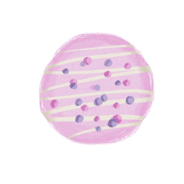 Kek pembe renk çizimi beyaz arkaplanda izole edildi